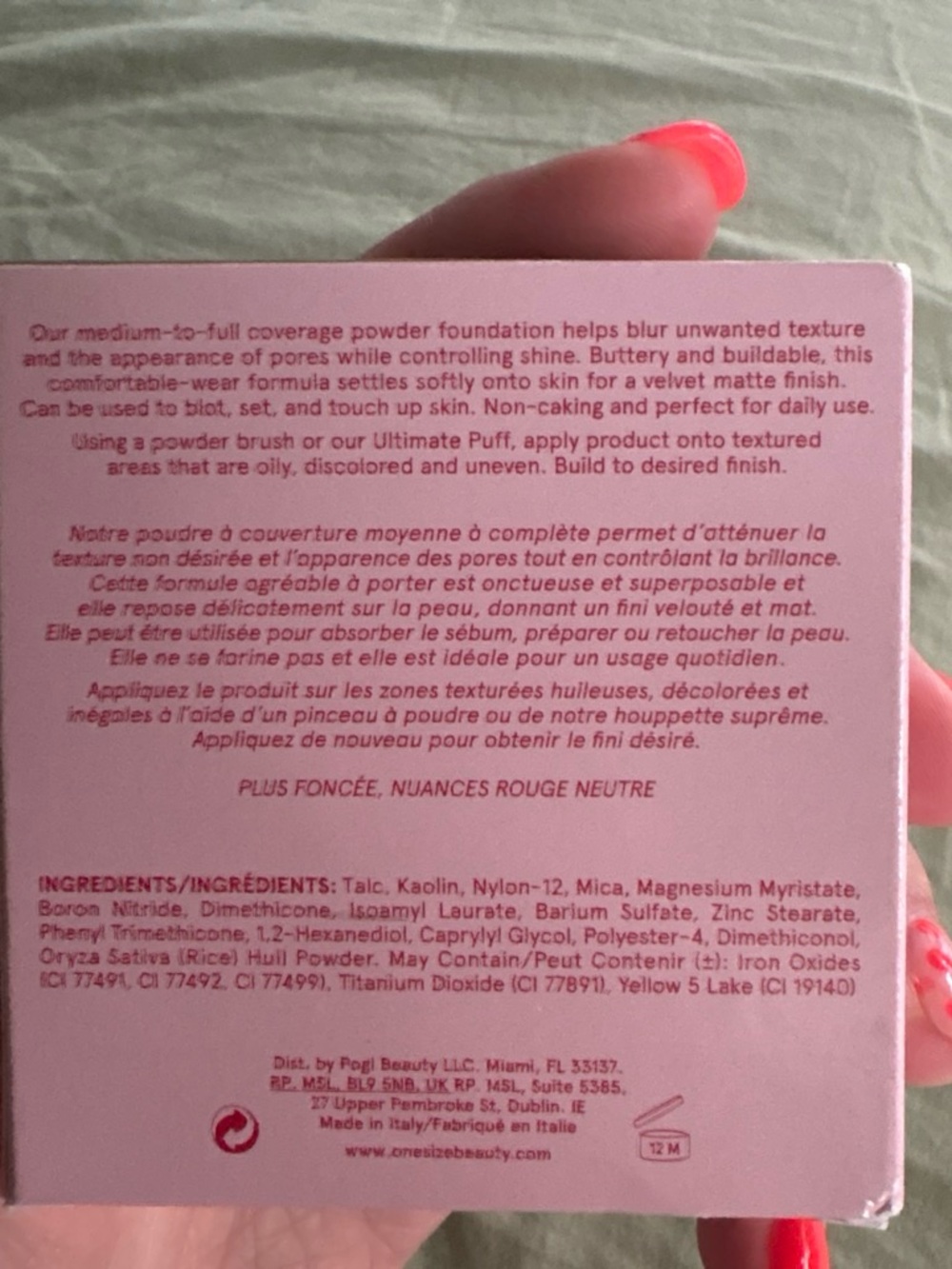 ONE/SIZE Versatile Foundation Powder Compact — Pink Packaging - Picture 3 of 3